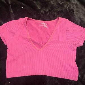 pink crop shirt from garage